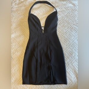 Superdown Black Zip-Up Dress